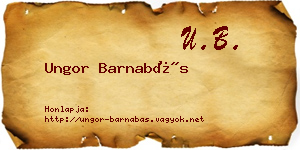 Ungor Barnabás névjegykártya